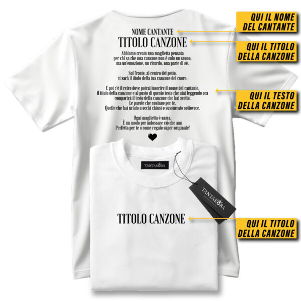 T-Shirt Canzone Personalizzata